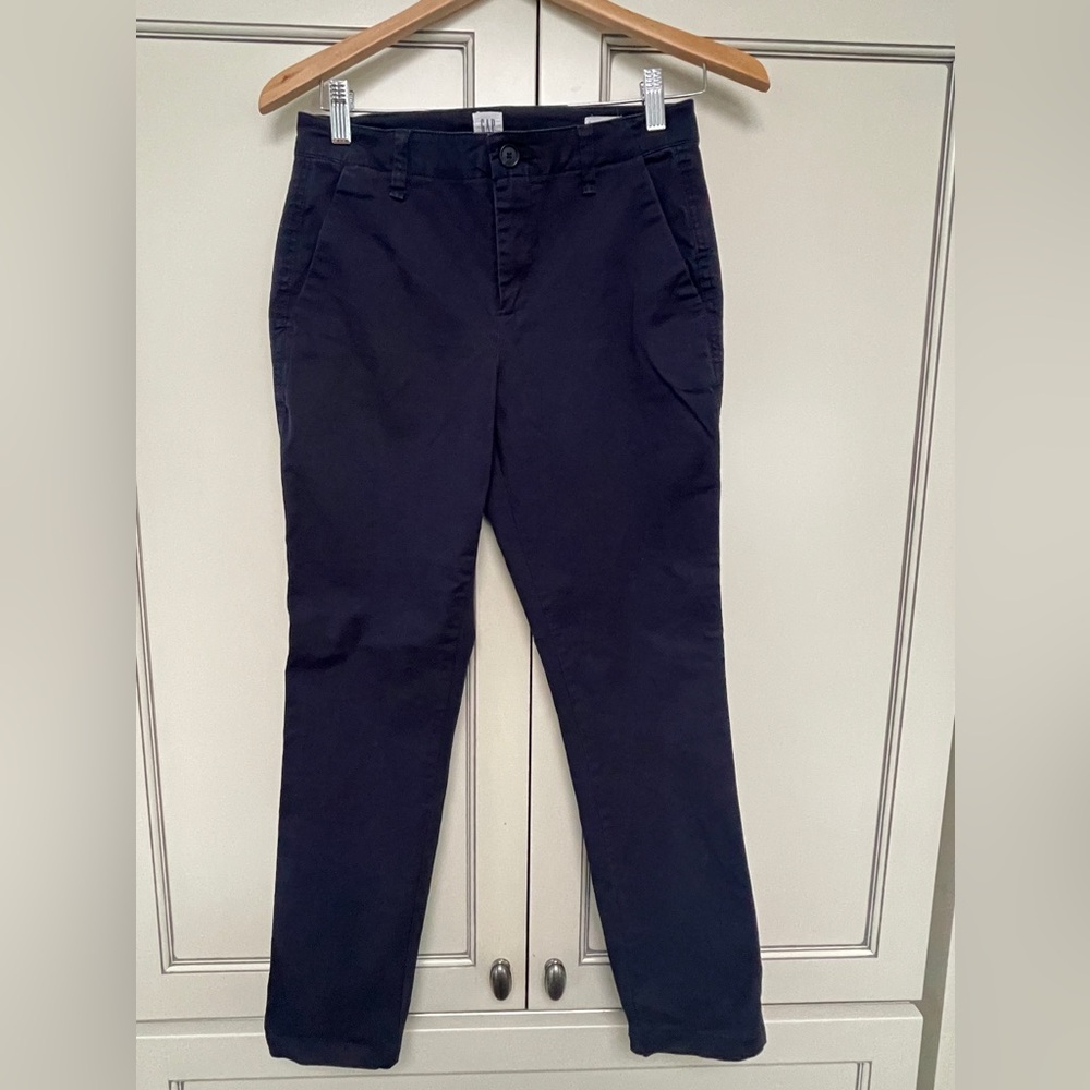 Gap navy girlfriend khakis, size 0